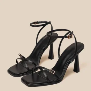 High Heels Sandalias De Mujer Elegant Square Toe Buckle Women Shoes Fashion Summer Pumps 2025 Trend Dress Party Chaussures Femme